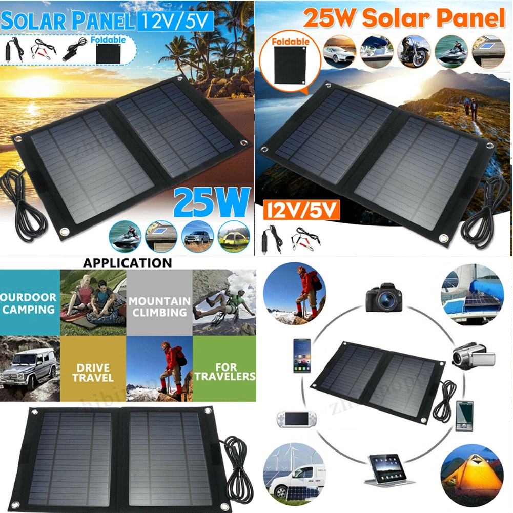 Folding Bag Monocrystalline Rechargeable Mobile Phone Battery Car RV Outdoor 20 Watt Solar Panel Travel Charger