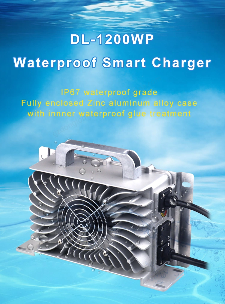 Dl-1200W 54.6V20A Waterproof on Board Electric Boat Charger with MCU Dloncharger