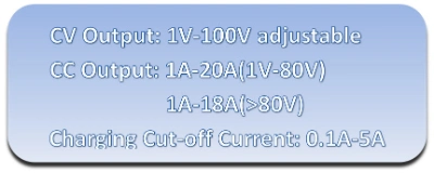 Adjustable Voltage and Current Output 1V-100V 1A-20A E-Bike/E-Scooter/E-Tricycle Li-ion and Lead-Acid Traction Battery Universal Portable Intelligent Charger