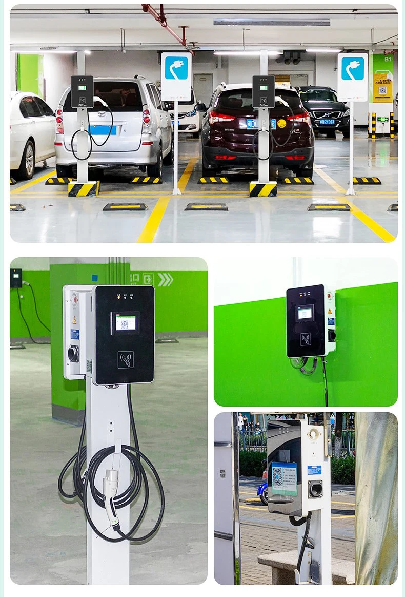 Mode3 Smart Dynamic Load Balancing Type1 11kw APP Wallbox Plug&Charge Residential WiFi 3 Phase Electric Car Charging Pile EV Charging Station