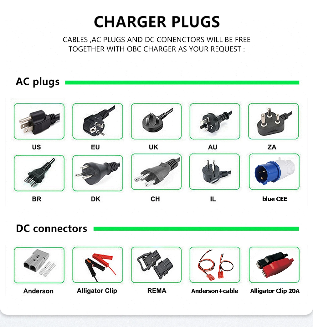 Deligreen 6.6kw Obc on Board Charger Electric Car Electrical System Components Lithium Ion Golf Cart on Board Battery