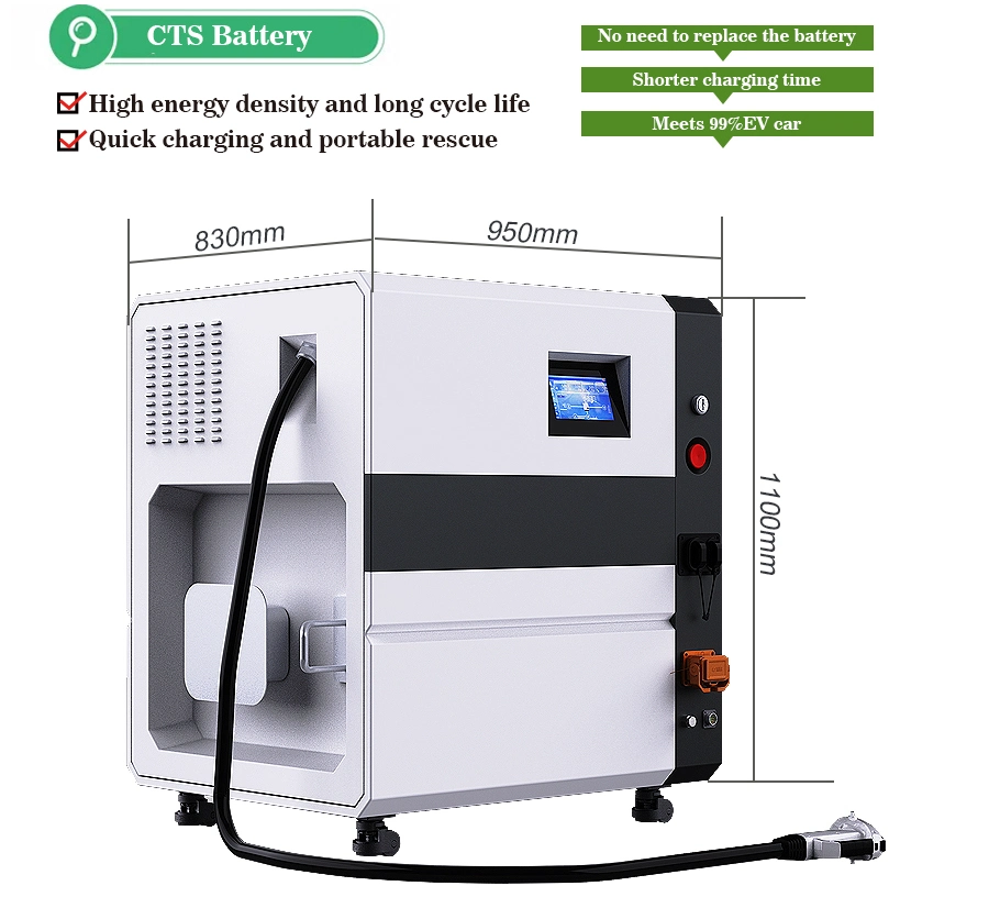 Factory Made DC200V-750V Energy Storage Emergency Road Rescue DC Fast Charging Station Portable Mobile Battery EV Charger