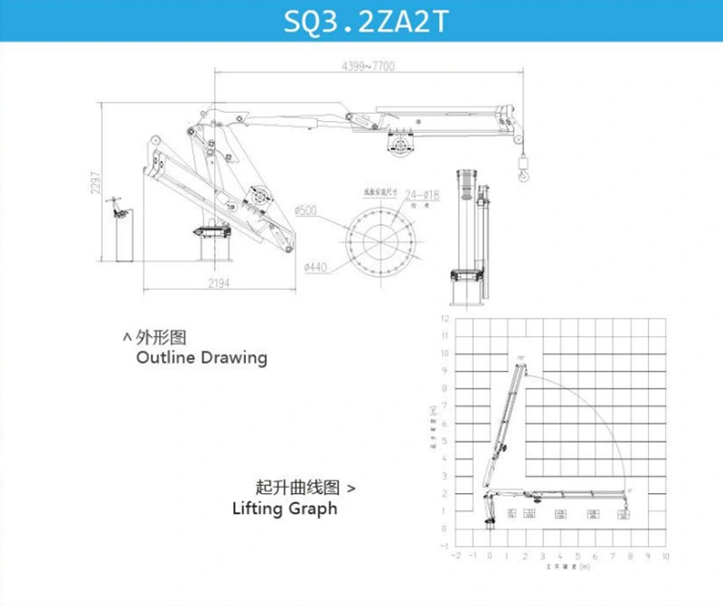 Customization New Condition Knuckle Boom Marine Crane with Grapple for Sale