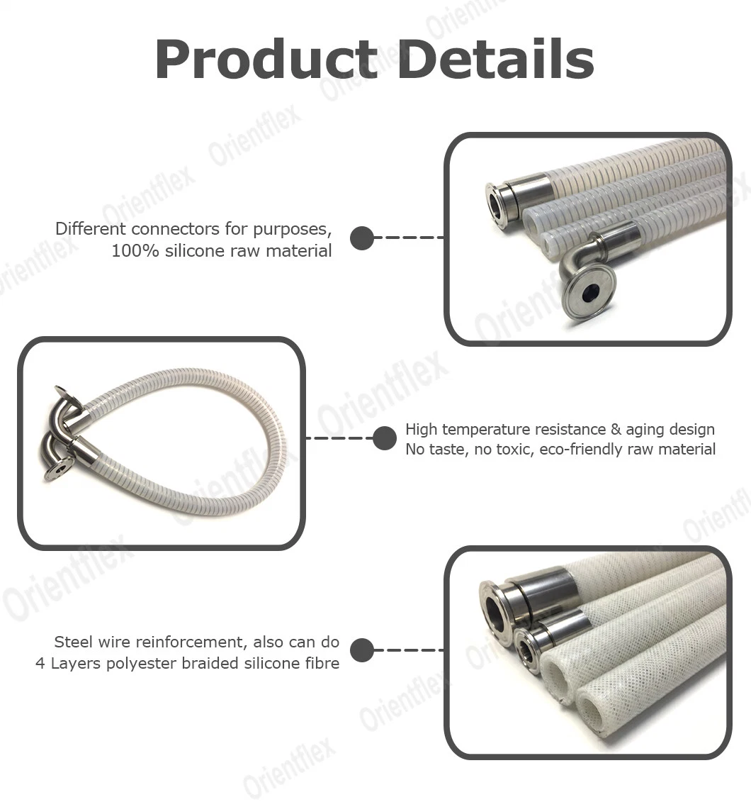 Steel Reinforced Silicone Suction Vacuum Food Grade Hose
