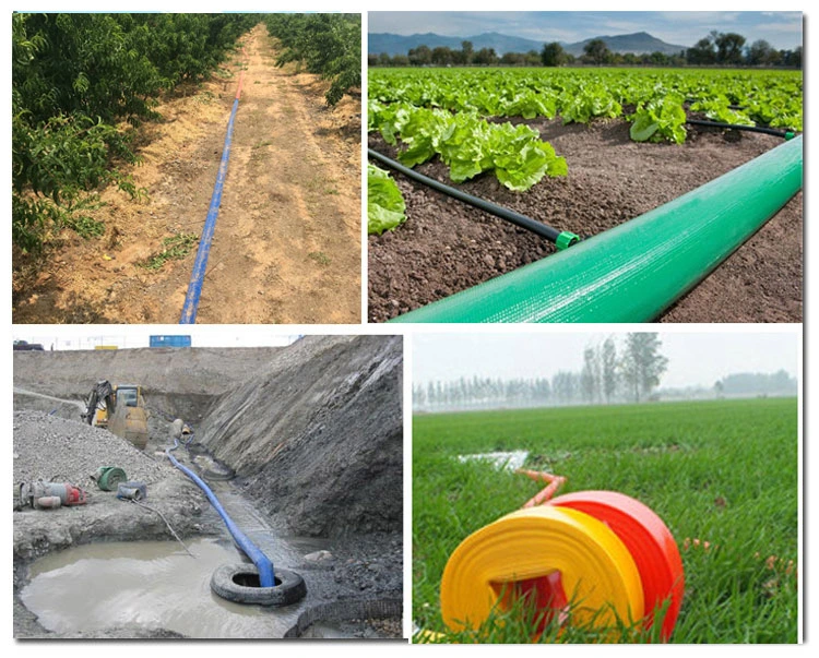 Blue Black Red 1 2 3 4 Inch 2 4 6 8bar PVC Lay Flat Water Transfer Irrigation Hose Pipe for Heavy Duty Discharge Liquids in Agriculture