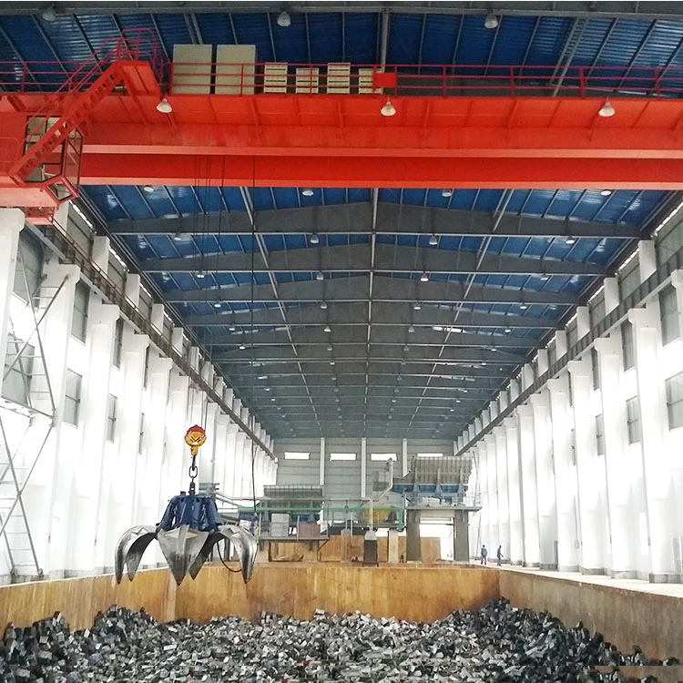 High-Efficiency Double Girder Beam Overhead Bridge Travelling Crane with Grapple and Hook