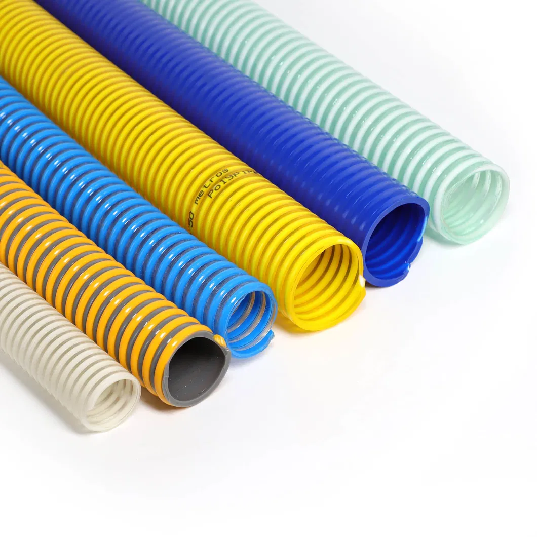 Flexible Spiral Helix Water Delivery Discharge PVC Suction Pipe Industrial Vacuum Cleaner Hose