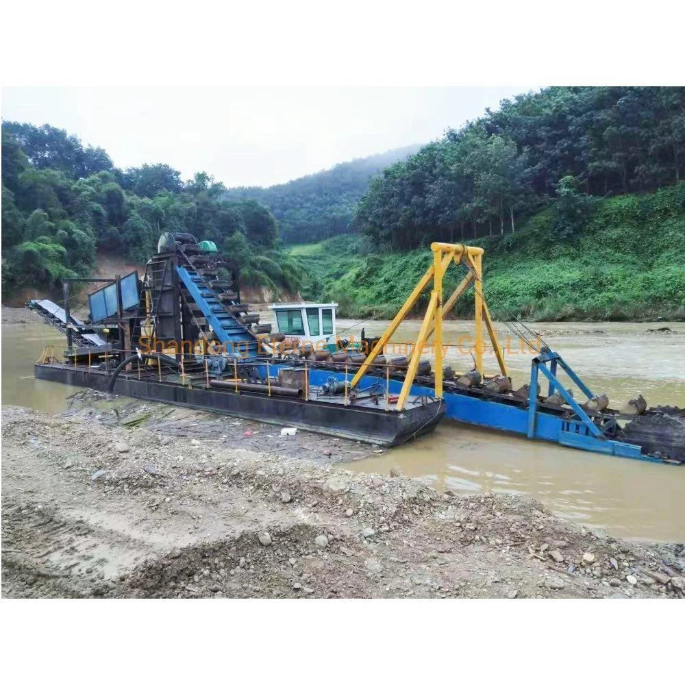 Benefication Small Gold Dredging Equipment Bucket Chain Excavating Gold Dredger