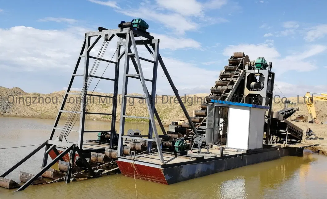 Bucket Chain Diamond Gold Dredger for River Sand Mining Dredging