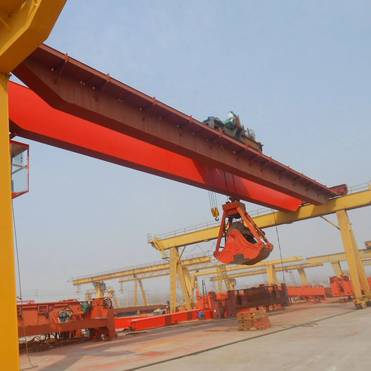 Double Girders or Beams Electric Overhead Bridge Travelling Hook and Grapple Crane