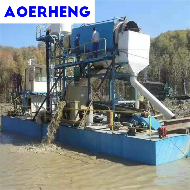 Chain Bucket River Gold and Diamond Dredger with Anchor Position