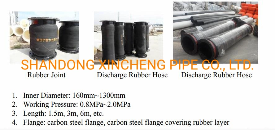 Mud Sand Suction and Sand Dredge Discharge Rubber Hose Connect with HDPE Pipe