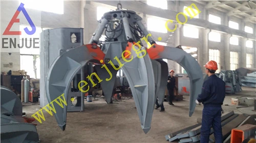 Electric Hydraulic Orange Peel Grapple Motor Hydraulic Rock Grab