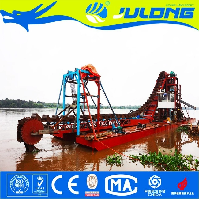 Bucket Chain Gold Mining Dredger Used in River