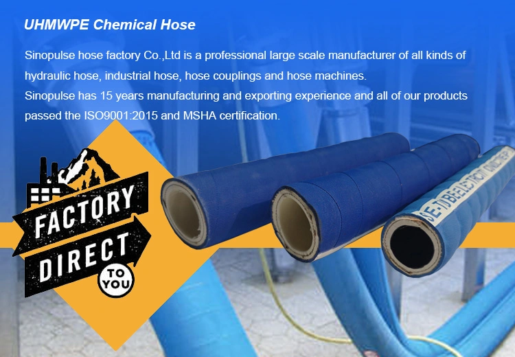 High Quality UHMWPE Chemical Suction &amp; Discharge Rubber Hose