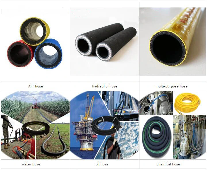 High Pressure Black Corrugated Water Suction Rubber Hose 6 to 15bar