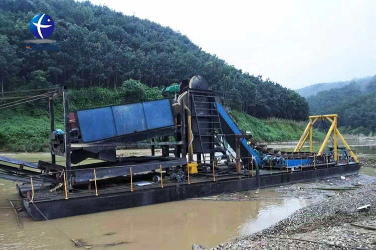 Benefication Small Gold Dredging Equipment Bucket Chain Excavating Gold Dredger