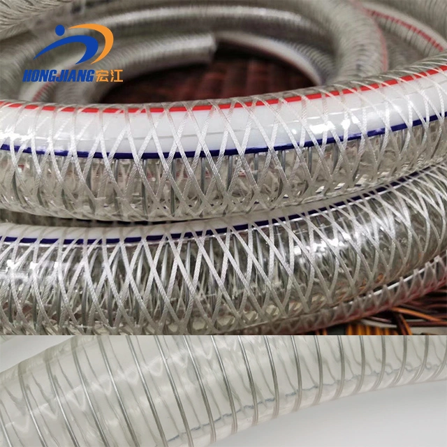 1&prime; X 1-1/2 ID Steel Wire Suction PVC Flexible Tubing High Pressure Heavy Duty UV Chemical Resistant Vinyl Hose
