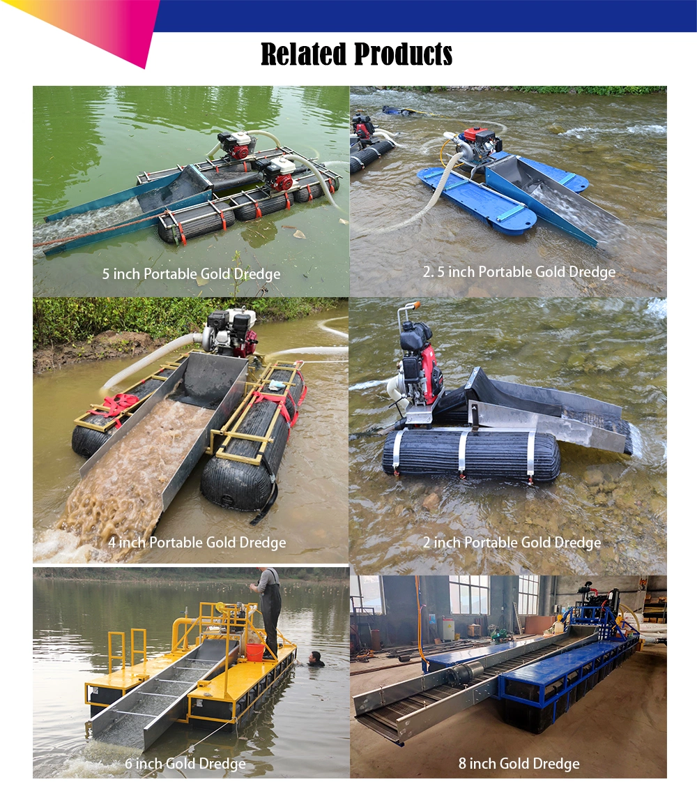 Gold Mine Boat Alluvial Gold Mining Equipment Small Portable Gold Dredge