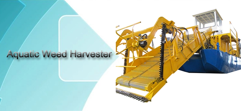 Full Automatic Water Weed Harvesting Machine Weed Cutting Lake Garbage Cleaning Machine Boat River Aquatic Weed Plant Harvester Machine