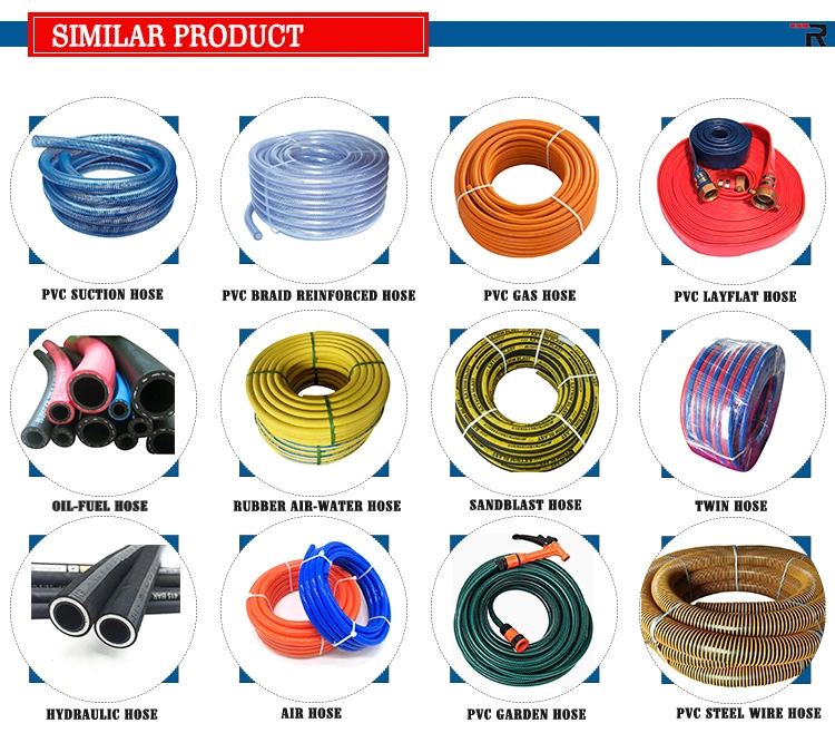 Customized PVC Collapsible Water Discharge Hose Blue Layflat Hose