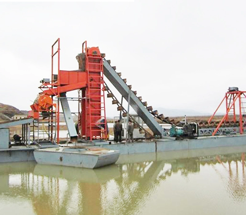 Bucket Type Chain Gold/ Diamond Mining Dredger with Minining Machinery for River Jiging Equipment / Agiatation Mineral Machine/Tin Mine