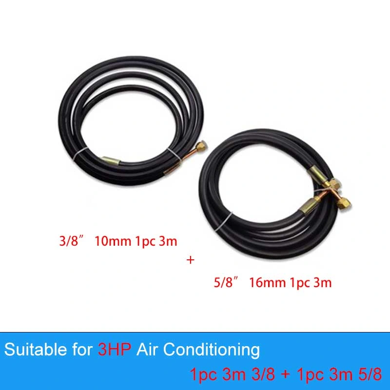 1/4&quot; 3m/PC Air Conditioner System Refrigeration Insulation Copper Pipe Connecting Flexible Pipe Rubber Hose