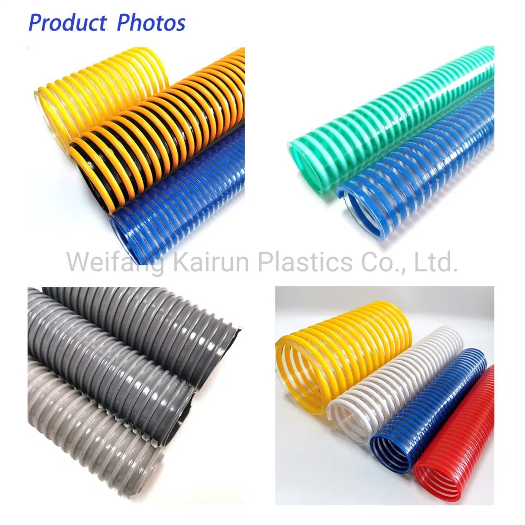 Flexible Corrugated 1/2/4/6/8 Inch High/Low Temperature Helix PVC Suction Hose