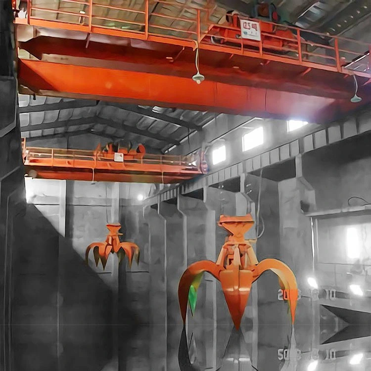 High-Efficiency Double Girder Beam Overhead Bridge Travelling Crane with Grapple and Hook