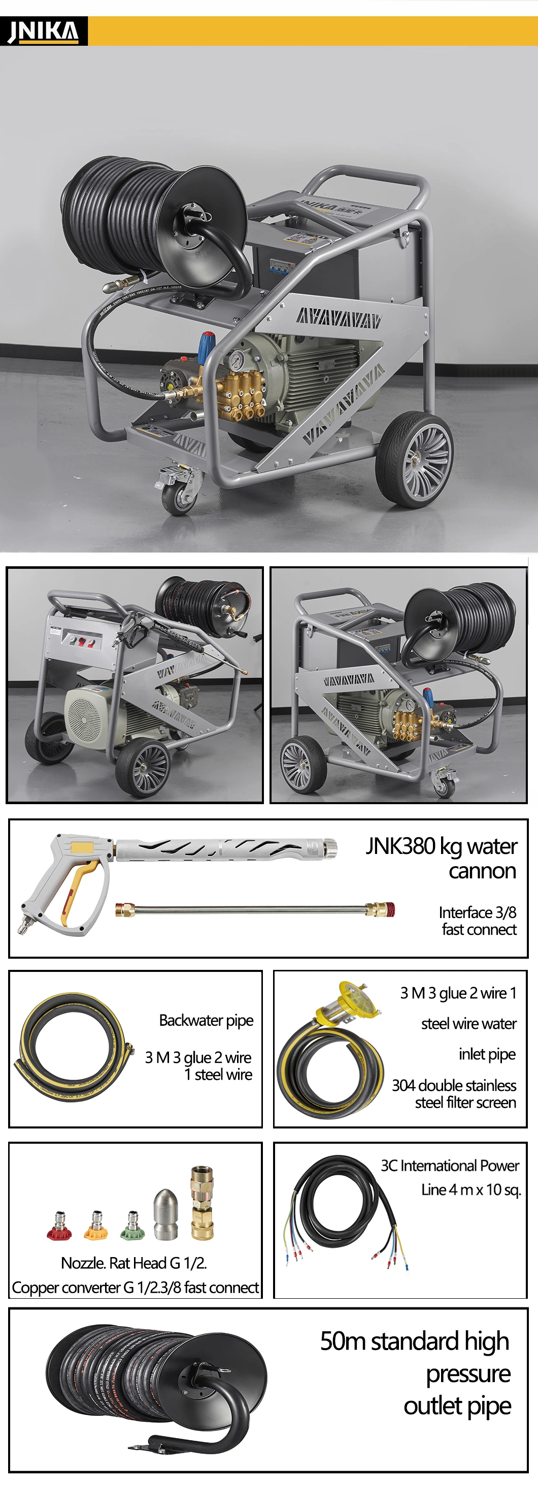 Electric Sew Drain Machine Pipe Dredger High Pressure Pipeline Cleaning Machine