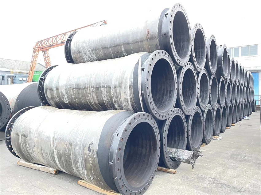 Mud Sand Suction and Sand Dredge Discharge Rubber Hose Connect with HDPE Pipe