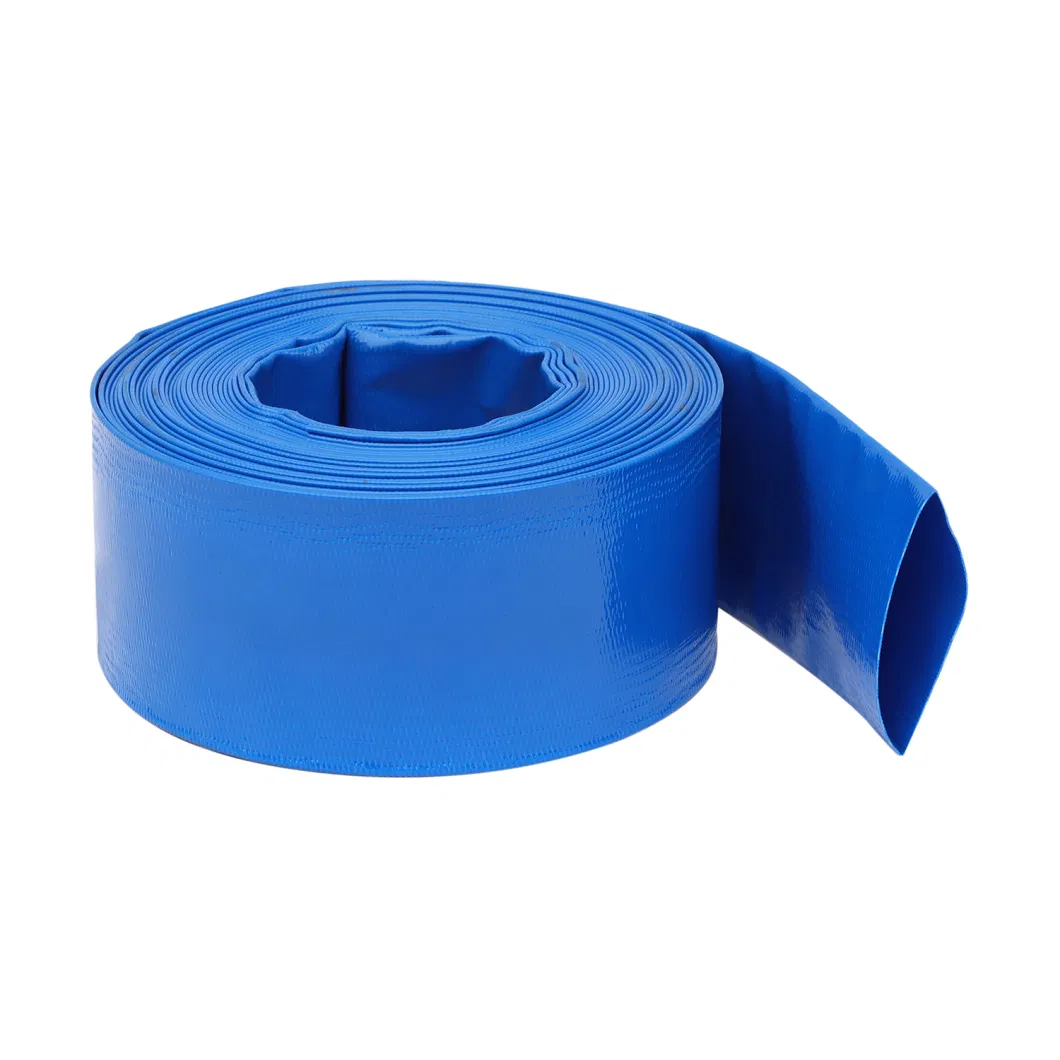 Customized PVC Collapsible Water Discharge Hose Blue Layflat Hose