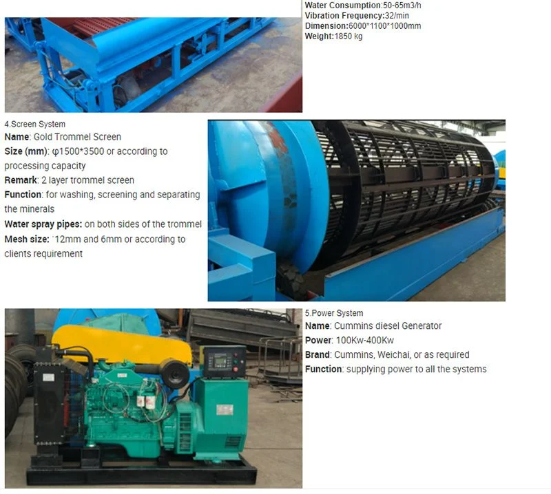 Multi Function Diesel Engine Generator River Mining Dredger for Gold