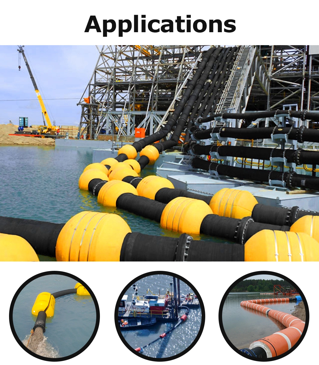 Flexible Rubber Mud Water Sand Discharge and Suction Dredge Dredging Hose
