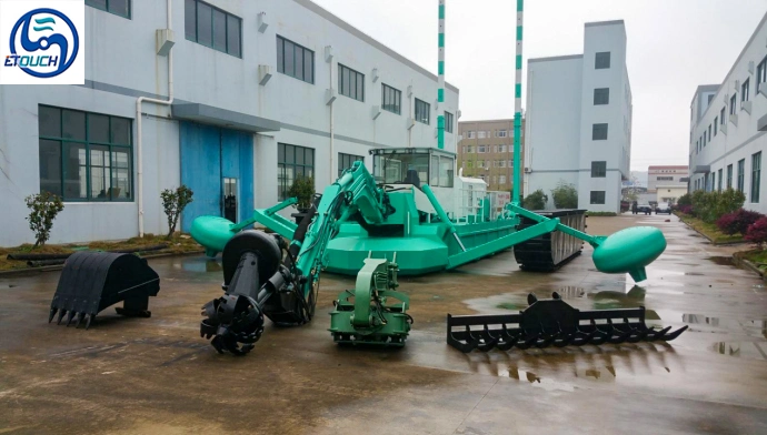 Amphibious Multipurpose Dredger with Functions for Suction Dredging / Pilling / Excavating / Raking