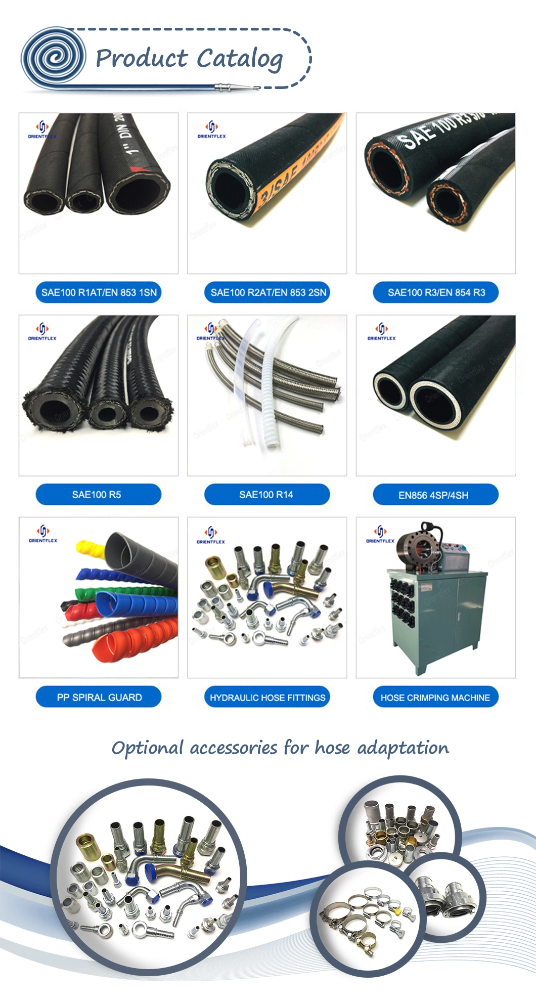 Custom Metric Colored High Temperature Flexible Industrial Excavator Tractor Forklift SAE 100r2 En 853 2sn Wire Braided High Pressure Hyd Rubber Hydraulic Hose