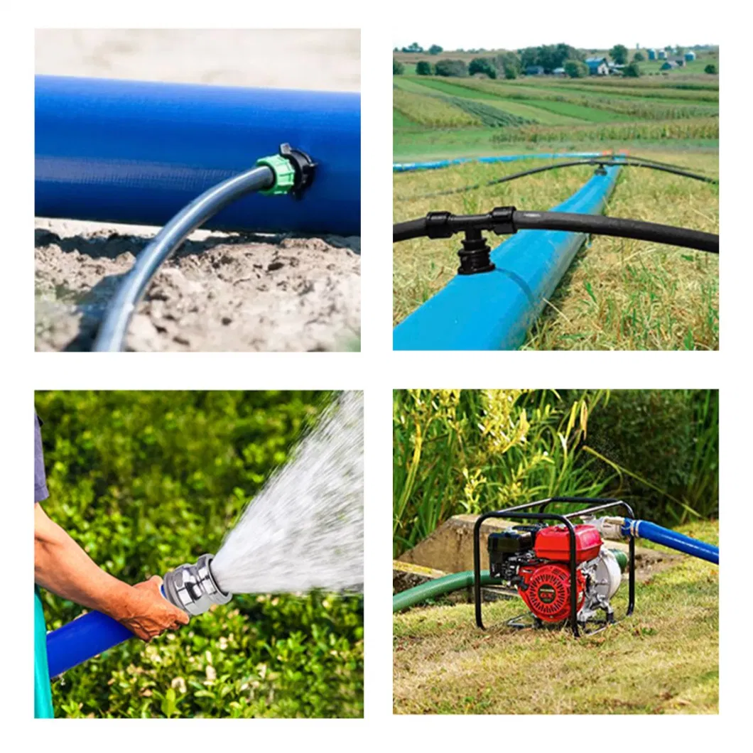 OEM Blue Color PVC Agricultural Pipe Pump Layflat Discharge Water Garden Hose