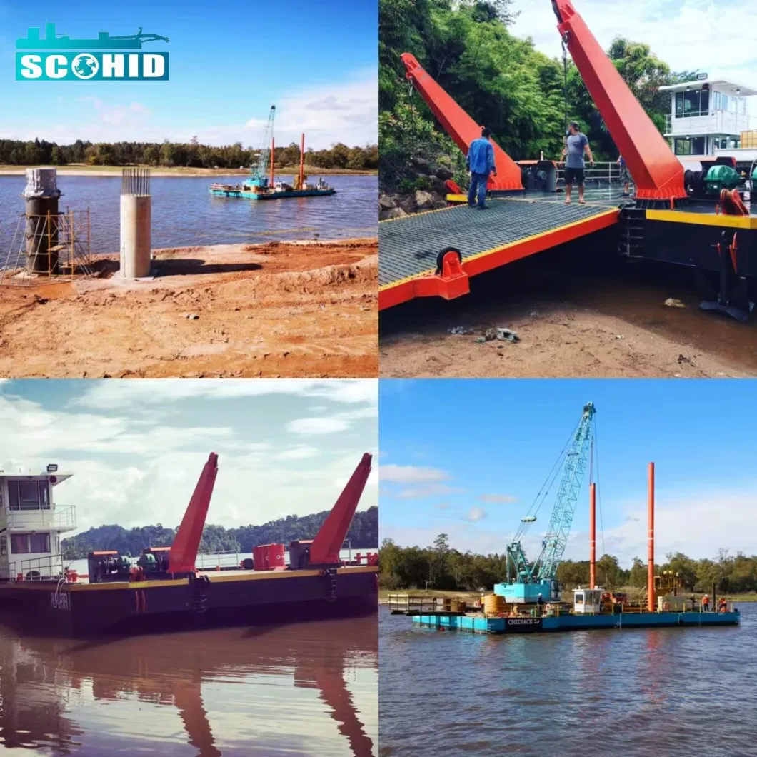 High Quality Modular Pontoon Jackup Barge with Spud Made in China with High Quality