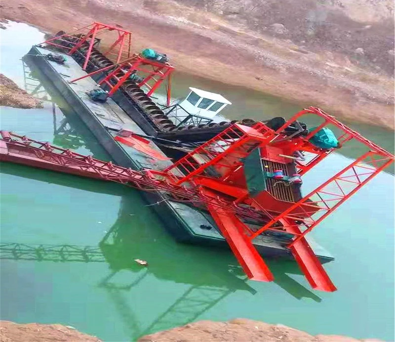 Bucket Type Chain Gold/ Diamond Mining Dredger with Minining Machinery for River Jiging Equipment / Agiatation Mineral Machine/Tin Mine