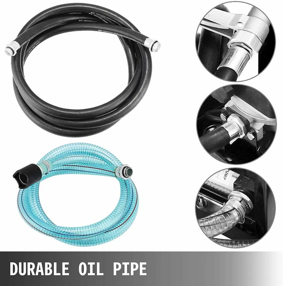 12V/24V Diesel Oil Pump, Diesel Transfer Pump Suction Pressure Hose 40L/Min with Accessories