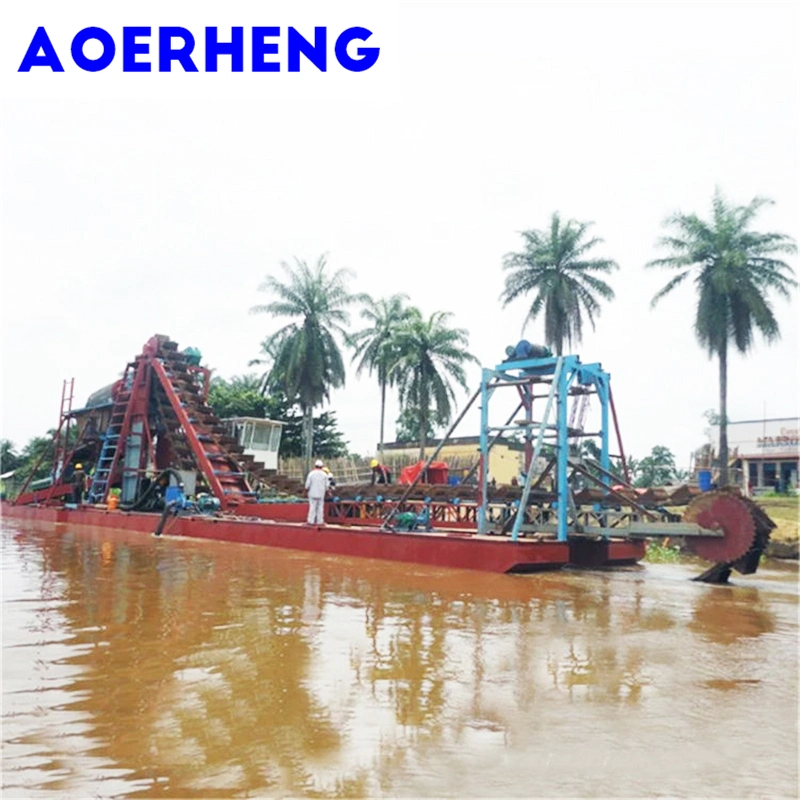 Capacity 100ton/H Chain Bucket Type Mining Machine/Gold and Diamond Dredger Using for Getting Gold and Diamond From The River/Lake