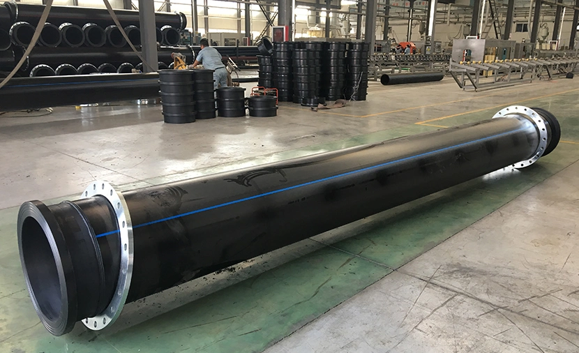 Plastic HDPE Pipe Sand Dredging Discharge Pipe with Stub End &amp; Flanges