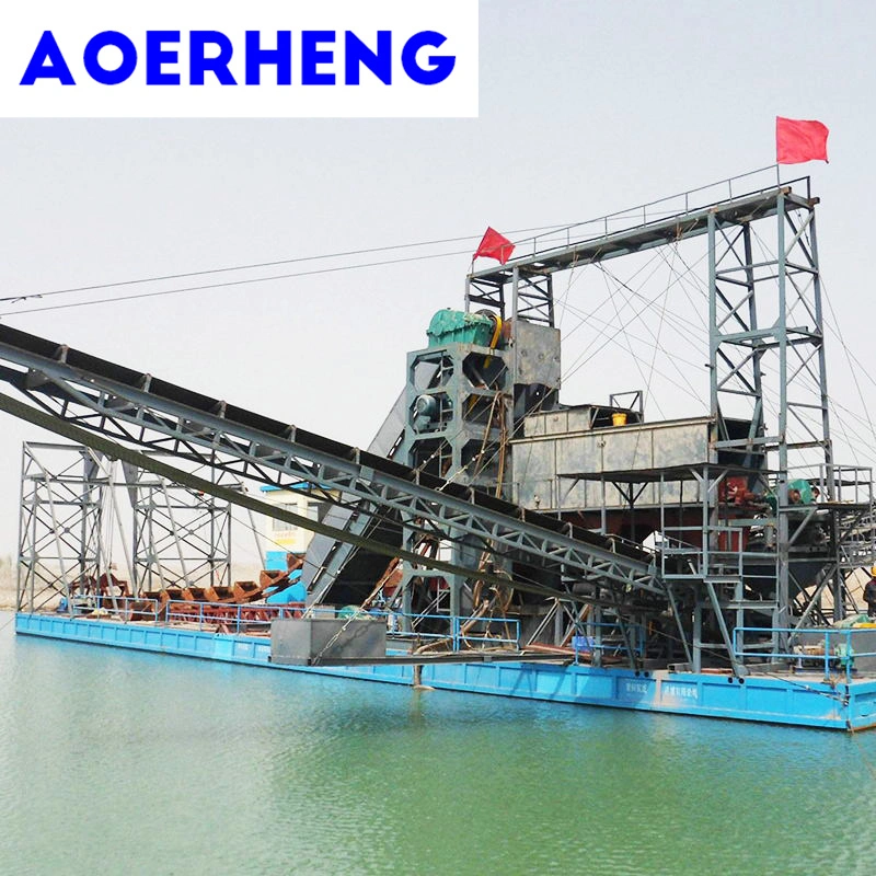 Capacity 100ton/H Chain Bucket Type Mining Machine/Gold and Diamond Dredger Using for Getting Gold and Diamond From The River/Lake