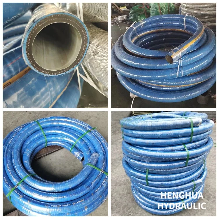 Steel Wire Reinforced Chemical Resistant Rubber EPDM Corrugated Chemical Grade Supply Suction Discharge Hose 3/4 with Coupling