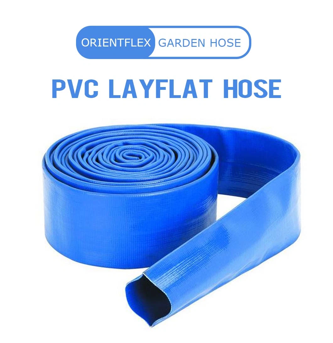 Irrigation 1 2 3 6 8 10 12 Inch Collapsible Blue High Pressure Heavy Duty Vinyl PVC Lay Flat Water Pump Pool Discharge Garden Sunny Layflat Water Hose