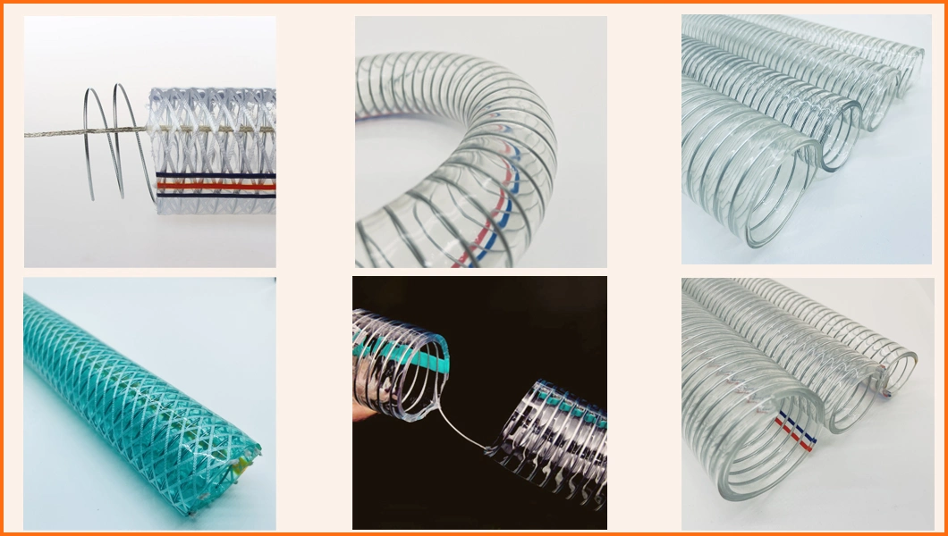 China Products Supply Clear PVC Steel Wire Reinforced Suction Hose/Flexible Transparent PVC Steel Suction Hose