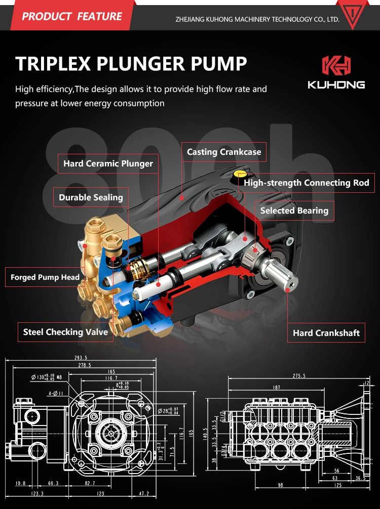 Kuhong 250bar 2500psi Gasoline Pipe Dredging High Pressure Washer