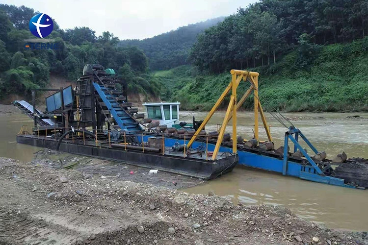 Benefication Small Gold Dredging Equipment Bucket Chain Excavating Gold Dredger