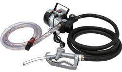 Electric Diesel Fuel Transfer Pump 220V Diesel Oil Refueling Pump Kit with Fuel Dispenser Nozzle and Suction/Delivery Hose