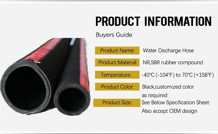 High Pressure Rubber Water Discharge Tubes Multipurpose Hose for Water Lines